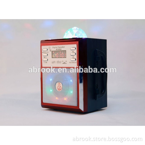Plastic + Wood material led disco light speaker